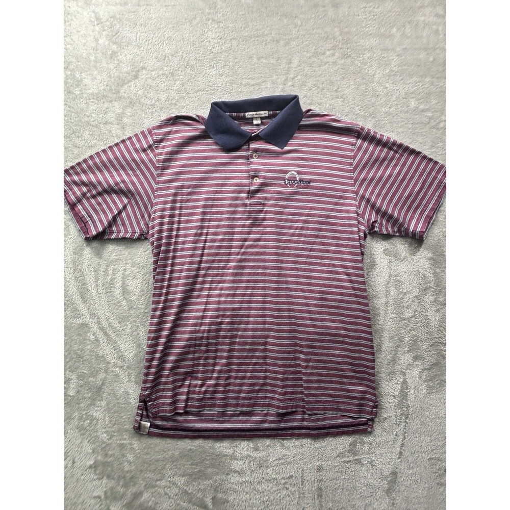 Peter Millar Stock Farm Polo Shirt L Striped Cotton Golf